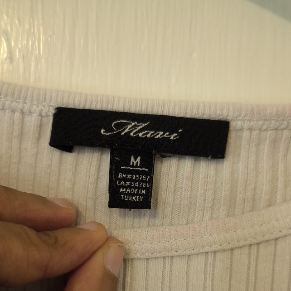Mavi | Off-White Ribbed Short Sleeve Tee - Picture 2 of 3